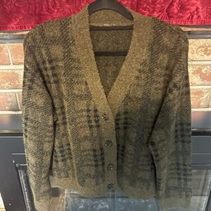 Rails Olive and Black Plaid Cardigan